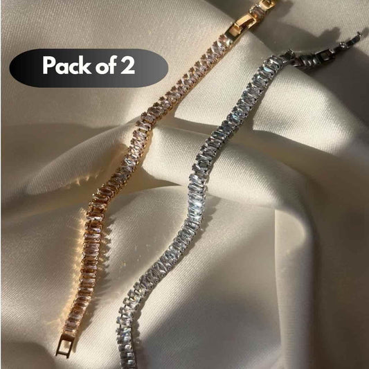 Sparkling Tennis Bracelet | Unisex | Pack of Two